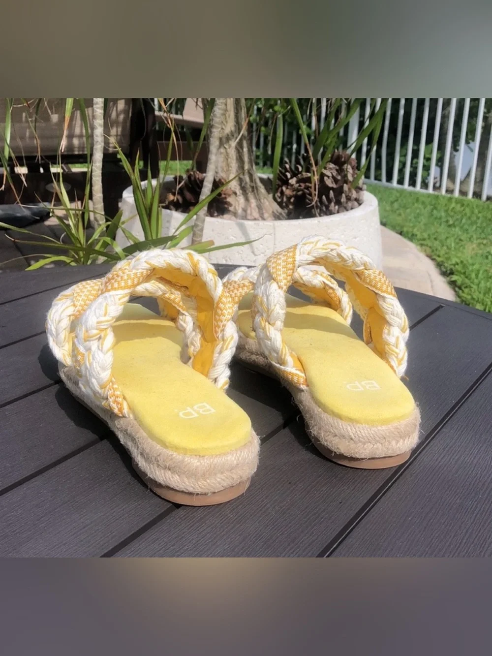 bp. Yellow Braided Espadrille Sandals New Size 6